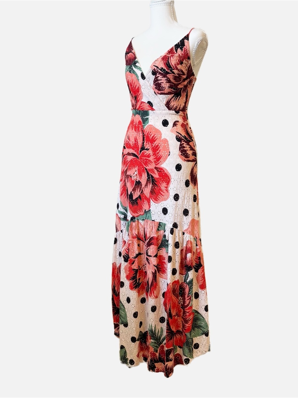Farm Rio for Anthropologie Riviera Floral Eyelet Maxi Dress Size 2 - Picture 10 of 15